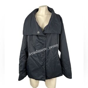 Eileen Fisher Black Bonded Fleece Coat Jacket Large